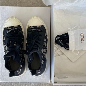 Christian Dior Walk N Dior Oblique Deep Blue and White High-Top Sneakers